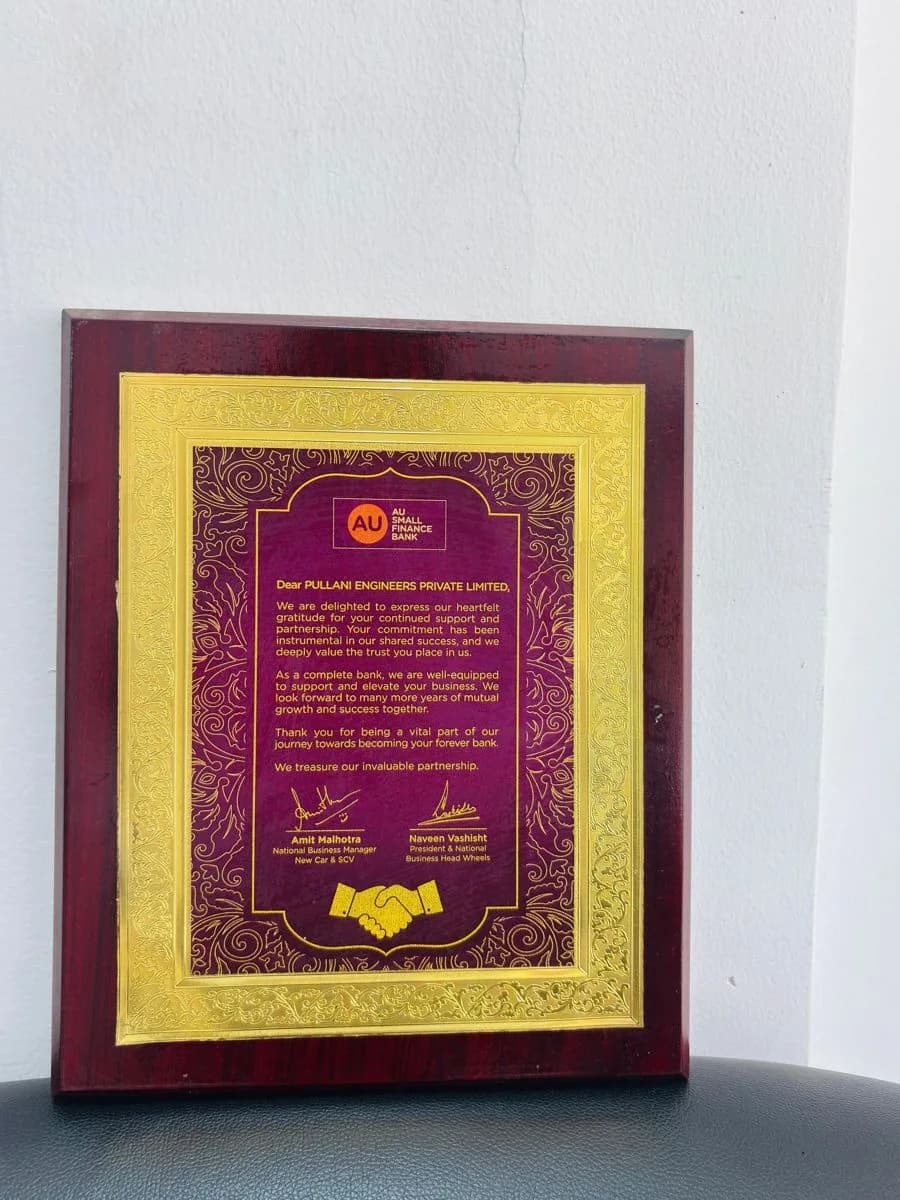 AU Small Finance Bank — Valued Partnership Honor
