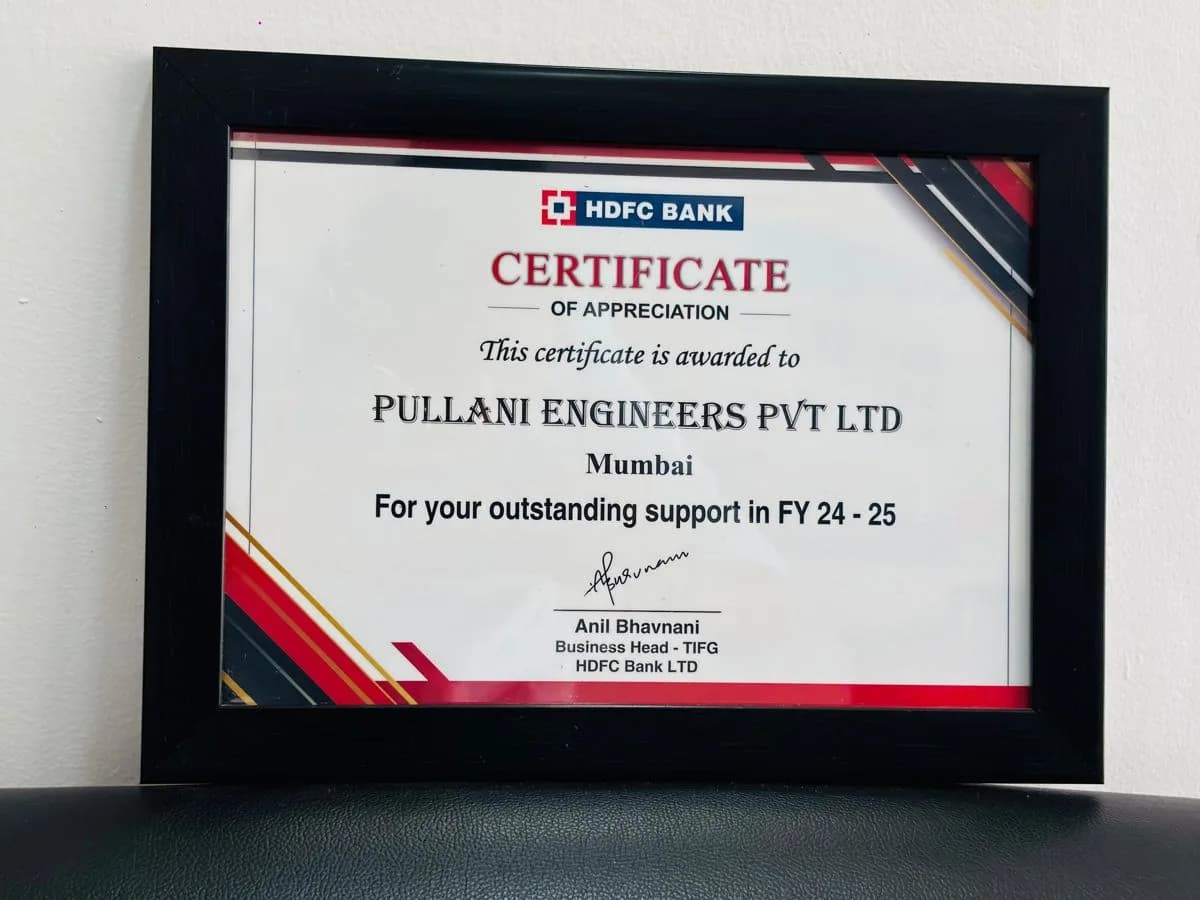 HDFC Bank — Certificate of Appreciation (FY 24-25)